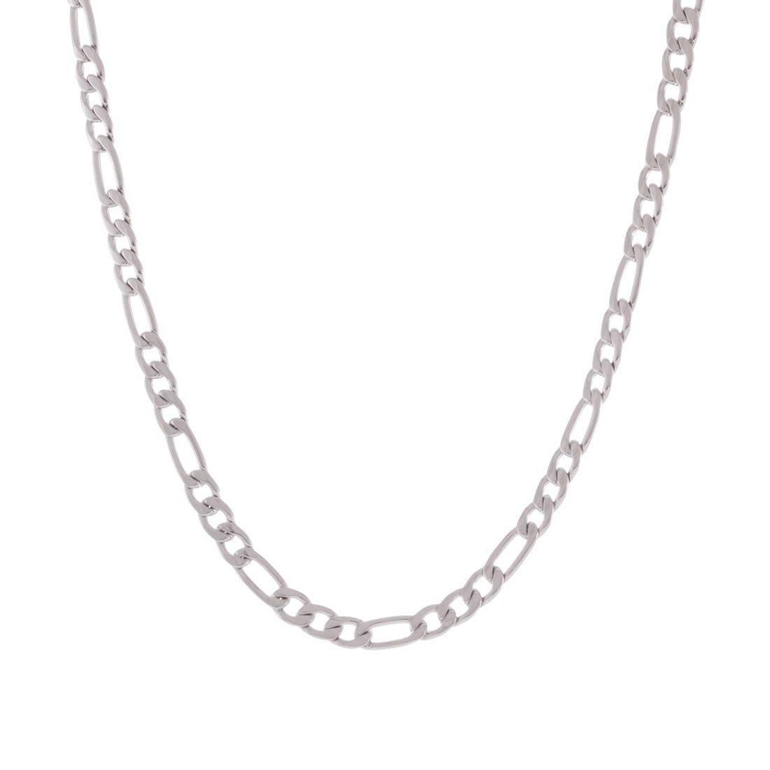 King Ice 5mm Figaro Chain - White Gold - WHITE GOLD